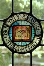 Picture of stained glass in McCartney Library